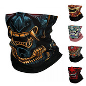Äge Samurai Demon Gold Bandana Kaela kate trükitud Oni Hannya Monster Wrap Sall Peapael Välispordid meestele Naised Täiskasvanud