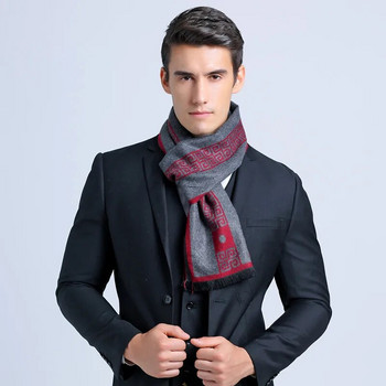 Нова буква луксозна марка бизнес мъжки шал копринен кашмирен шал шал добро качество зимни топли шалове мъжки 180*30 см