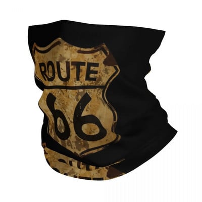 Route 66 USA Bandana Neck Cover Printed California Sign Mask Шал Многофункционална маска за лице Running за мъже Жени Възрастни Миещи се