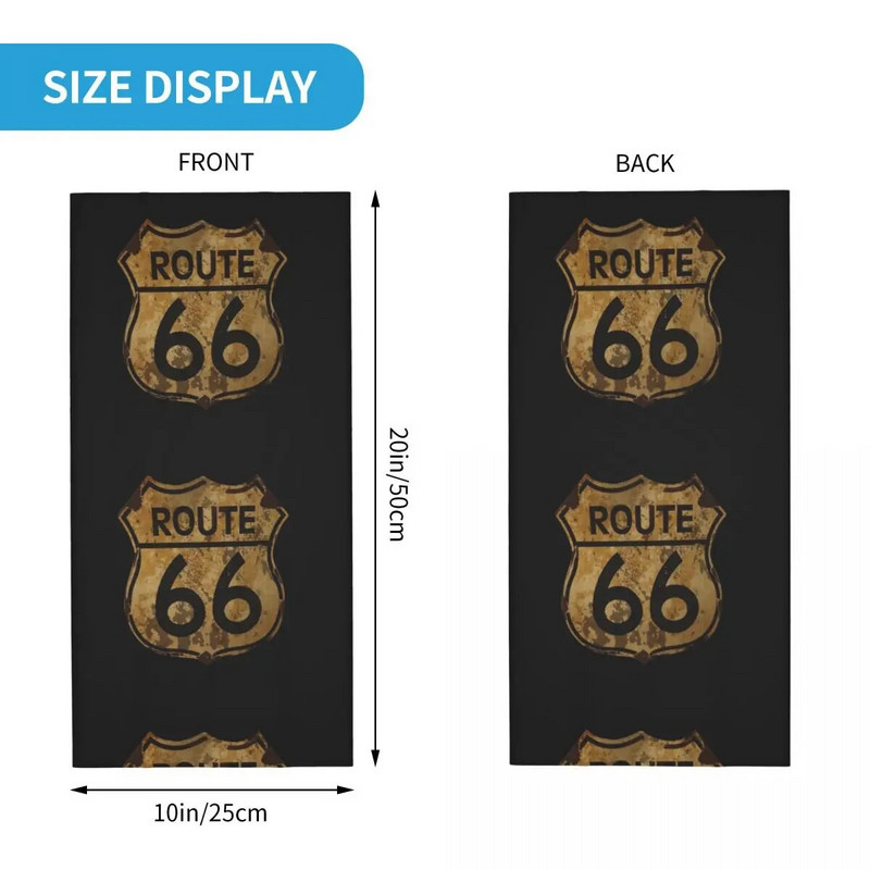 Route 66 USA Bandana Neck Cover Printed California Sign Mask Šalle Daudzfunkcionāla sejas maska Skriešana Vīriešiem Sievietēm Pieaugušajiem Mazgājams