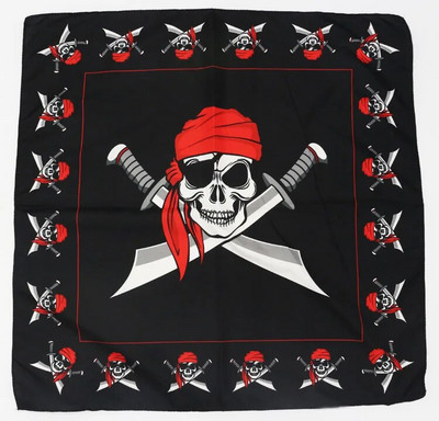 Poliestera pirātu galvaskausa lapas, regeja bandanas vīriešiem hiphopa galvassega galvas lakats sievietēm kakla lakats galvassega kabatlakats