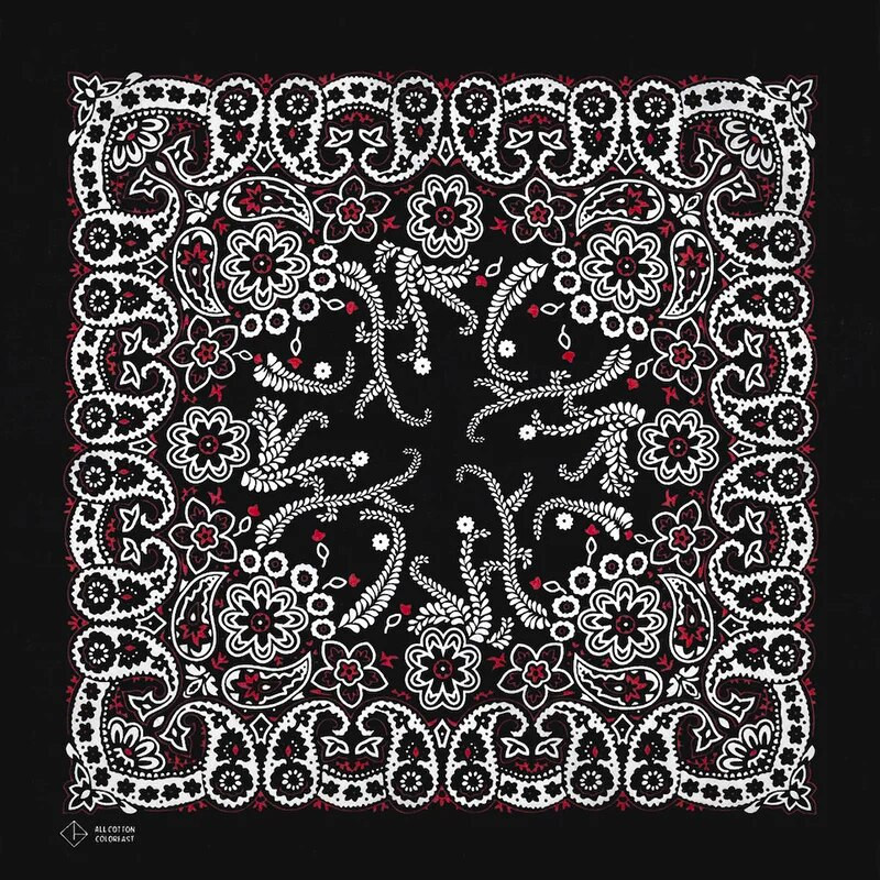 Uus disain Kvaliteetne Hip Hop Amoeba Cashew Cotton Square Bandana Sall Peapael Must Paisley Kingitused Meestele/Poistele/Tüdrukutele