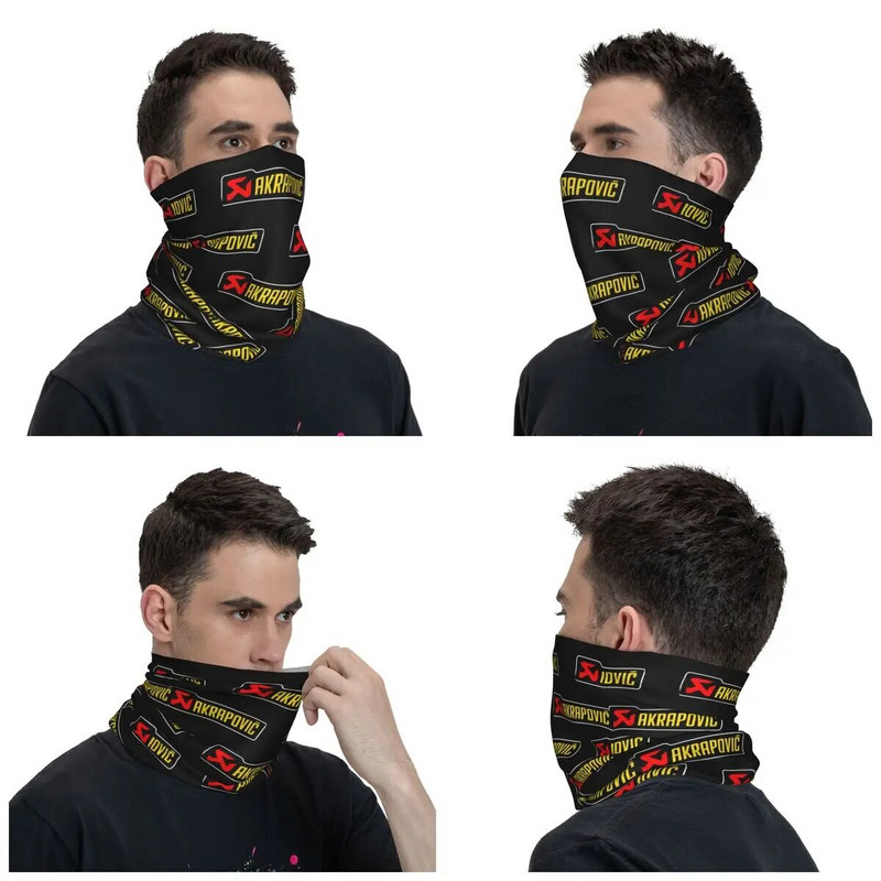 Akrapovics Logo Bandana Lack Gaiter με στάμπα AKS μοτοσυκλέτα εξάτμιση προσώπου Κασκόλ Ζεστό Balaclava Outdoor Sports για άνδρες Γυναίκες Ενήλικες