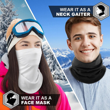 Winter Warm Bandana Half Face Mask Hang-Ear Neck Θερμότερο κασκόλ σωλήνας γκέτας Αντιανεμικό μαντήλι ψαρέματος για σκι Headband Ανδρικές γυναίκες