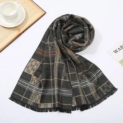 Zīmols Dizaineru Šalle Vīriešu Mode Klasiska Ziemas Silta Kašmira Šalles Luksusa Vintage Šalles Ietināms Šalle Bufanda De Los Hombres