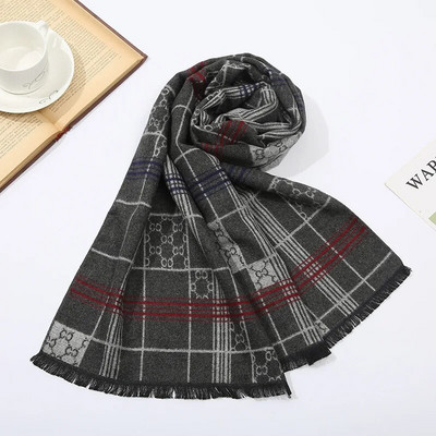 Zīmols Dizaineru Šalle Vīriešu Mode Klasiska Ziemas Silta Kašmira Šalles Luksusa Vintage Šalles Ietināms Šalle Bufanda De Los Hombres