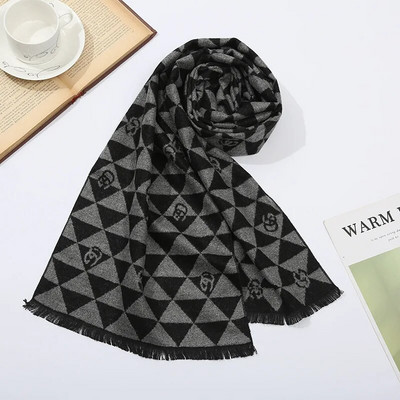 Zīmols Dizaineru Šalle Vīriešu Mode Klasiska Ziemas Silta Kašmira Šalles Luksusa Vintage Šalles Ietināms Šalle Bufanda De Los Hombres