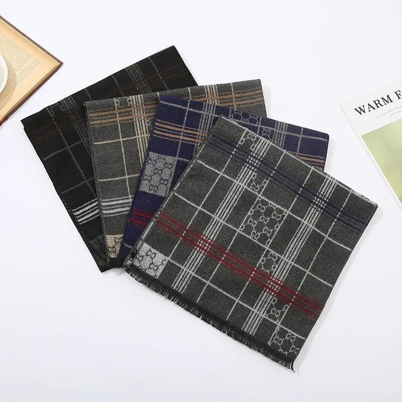 Zīmols Dizaineru Šalle Vīriešu Mode Klasiska Ziemas Silta Kašmira Šalles Luksusa Vintage Šalles Ietināms Šalle Bufanda De Los Hombres