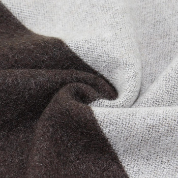 Νέα πολυτελή κασμίρ μάλλινα ανδρικά κασκόλ, ζεστό χειμωνιάτικο μαντήλι ανδρικό κασκόλ Γκρι μάλλινο κασκόλ Comfort Διπλό χρώμα Μόδα Casual ρούχα