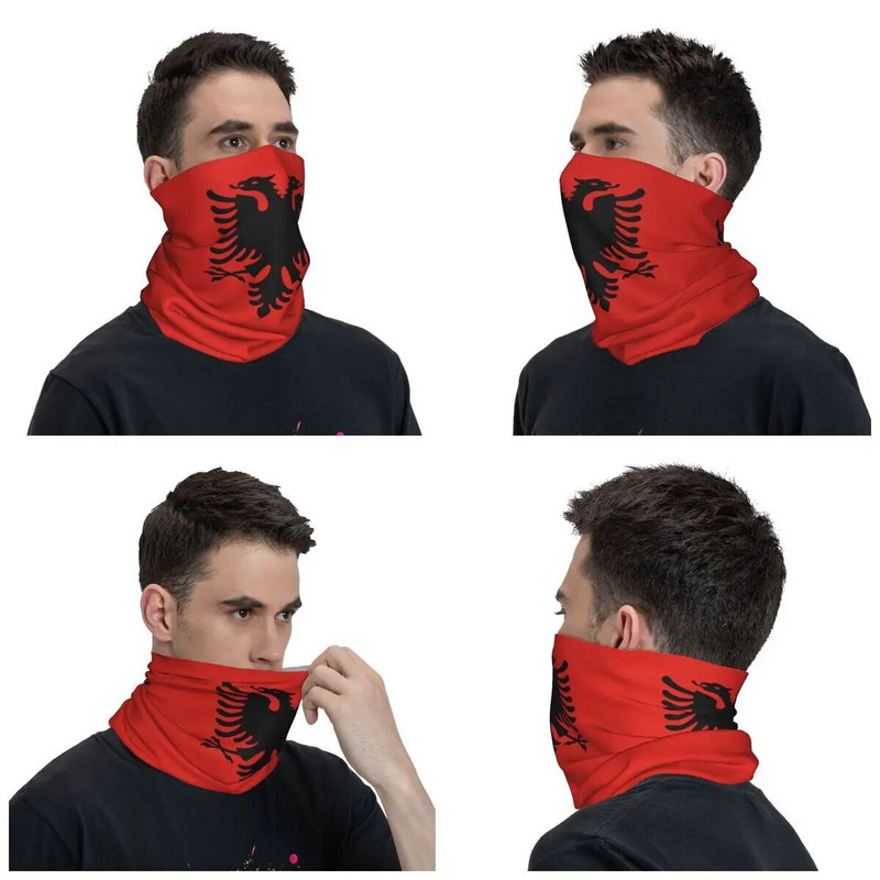 Albānijas karogs Bandana kakla getras apdrukāta maska šalle silta sejas maska āram Sprots unisex pieaugušajiem ziema