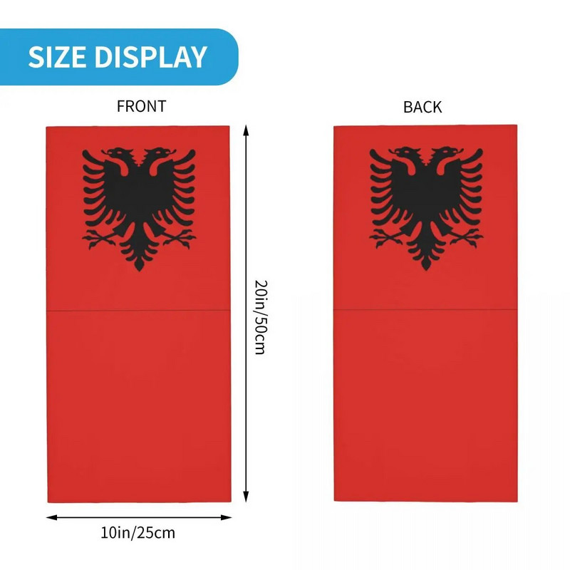 Albānijas karogs Bandana kakla getras apdrukāta maska šalle silta sejas maska āram Sprots unisex pieaugušajiem ziema