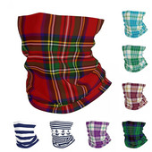 Scottish Stripes Pattern Bandana Neck Cover Printed Sejas Šalle Daudzfunkcionāls Balaclava Fishing Unisex Pieaugušo Mazgājams