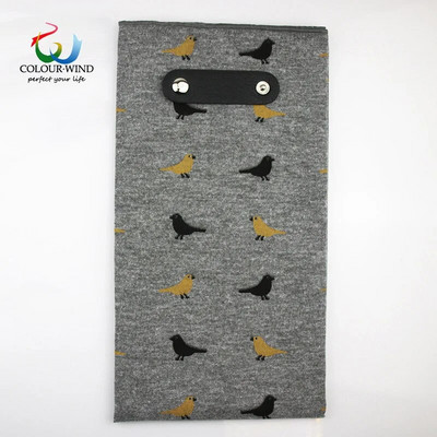 Īsta mīksta kokvilnas sieviešu šalle 60*60cm putnu lapas, apdrukātas ar pogu Šalle vīriešu kakla apģērbs Cravat uzvalks kvadrātveida šalles dāvana