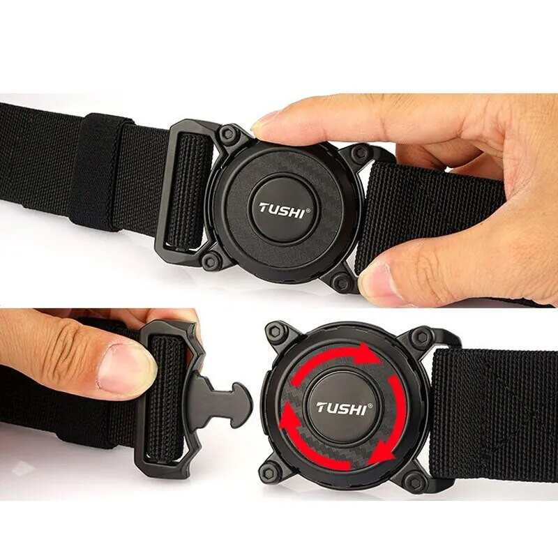 Περιστροφικές μεταλλικές ζώνες πόρπης 2023 για άντρες Ανθεκτικές στη φθορά Nylon Tactical Belt Πολυλειτουργικό κυνήγι ζώνης εργασίας εξωτερικού χώρου