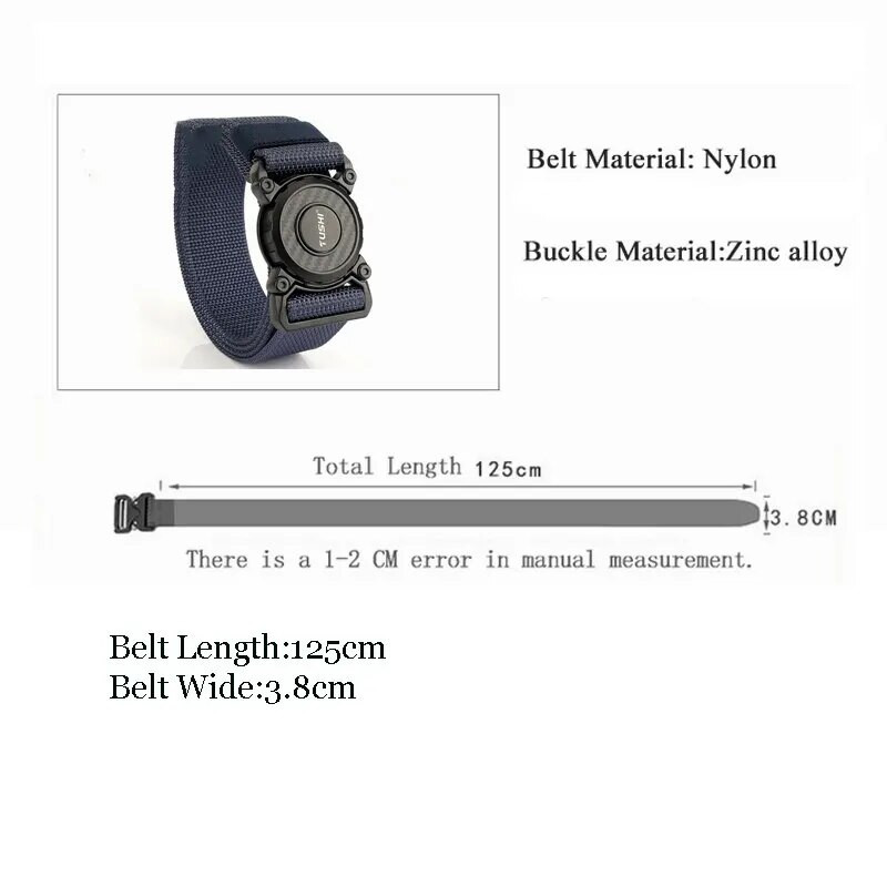 Περιστροφικές μεταλλικές ζώνες πόρπης 2023 για άντρες Ανθεκτικές στη φθορά Nylon Tactical Belt Πολυλειτουργικό κυνήγι ζώνης εργασίας εξωτερικού χώρου