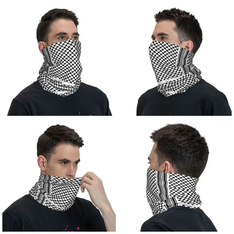 Μαύρο Arab Keffiyeh Bandana Κάλυμμα λαιμού με εμπριμέ μαντήλι κεφαλόδεσμος ποδηλασία Unisex Ενηλίκων που αναπνέει