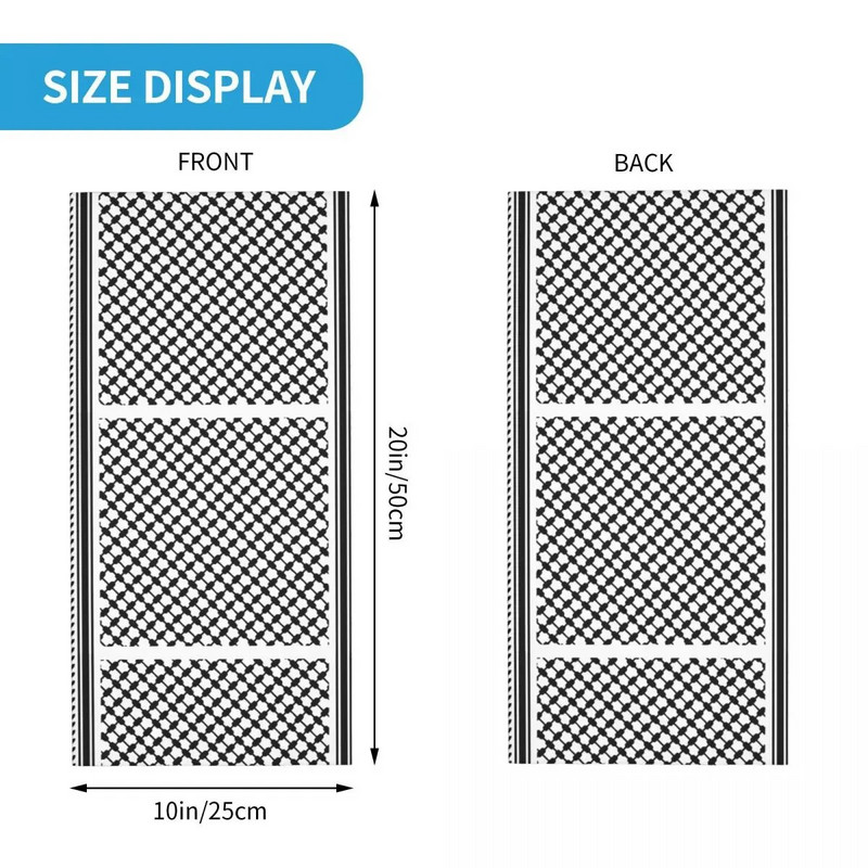 Μαύρο Arab Keffiyeh Bandana Κάλυμμα λαιμού με εμπριμέ μαντήλι κεφαλόδεσμος ποδηλασία Unisex Ενηλίκων που αναπνέει