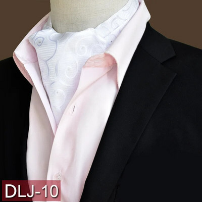 Vīriešu vintage Paisley ziedu, formāla Cravat Ascot Tie Scrunch Britu stila džentlmeņu poliestera zīda kaklasaite kāzu ballīte