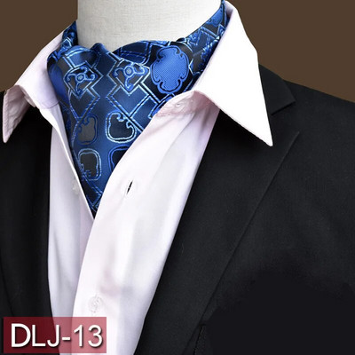 Vīriešu vintage Paisley ziedu, formāla Cravat Ascot Tie Scrunch Britu stila džentlmeņu poliestera zīda kaklasaite kāzu ballīte
