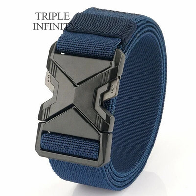 Uus kiirkinnitusega metallist ühendatav pandlaga taktikaline vöö hingav elastne sõjaväerihm meestele stretšpüksid vöörihm jaht