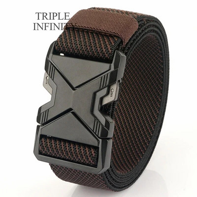 Uus kiirkinnitusega metallist ühendatav pandlaga taktikaline vöö hingav elastne sõjaväerihm meestele stretšpüksid vöörihm jaht