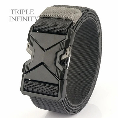 Uus kiirkinnitusega metallist ühendatav pandlaga taktikaline vöö hingav elastne sõjaväerihm meestele stretšpüksid vöörihm jaht