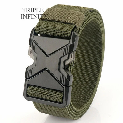 Uus kiirkinnitusega metallist ühendatav pandlaga taktikaline vöö hingav elastne sõjaväerihm meestele stretšpüksid vöörihm jaht