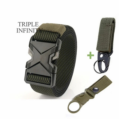 Uus kiirkinnitusega metallist ühendatav pandlaga taktikaline vöö hingav elastne sõjaväerihm meestele stretšpüksid vöörihm jaht