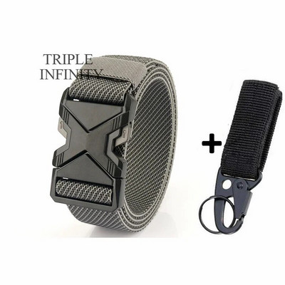 Uus kiirkinnitusega metallist ühendatav pandlaga taktikaline vöö hingav elastne sõjaväerihm meestele stretšpüksid vöörihm jaht