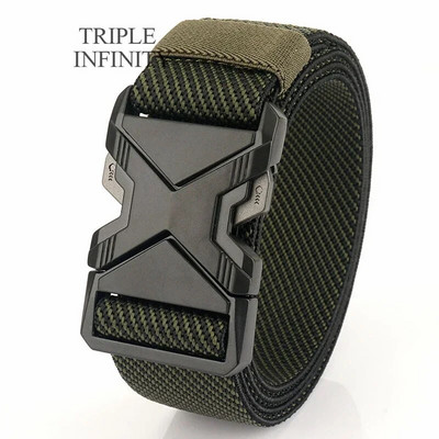 Uus kiirkinnitusega metallist ühendatav pandlaga taktikaline vöö hingav elastne sõjaväerihm meestele stretšpüksid vöörihm jaht