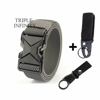 Uus kiirkinnitusega metallist ühendatav pandlaga taktikaline vöö hingav elastne sõjaväerihm meestele stretšpüksid vöörihm jaht