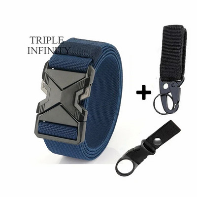 Uus kiirkinnitusega metallist ühendatav pandlaga taktikaline vöö hingav elastne sõjaväerihm meestele stretšpüksid vöörihm jaht