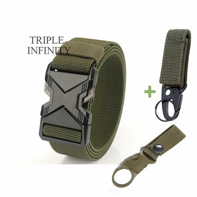 Uus kiirkinnitusega metallist ühendatav pandlaga taktikaline vöö hingav elastne sõjaväerihm meestele stretšpüksid vöörihm jaht