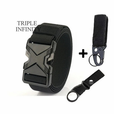 Uus kiirkinnitusega metallist ühendatav pandlaga taktikaline vöö hingav elastne sõjaväerihm meestele stretšpüksid vöörihm jaht