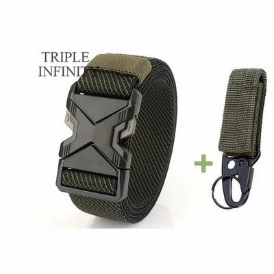 Uus kiirkinnitusega metallist ühendatav pandlaga taktikaline vöö hingav elastne sõjaväerihm meestele stretšpüksid vöörihm jaht