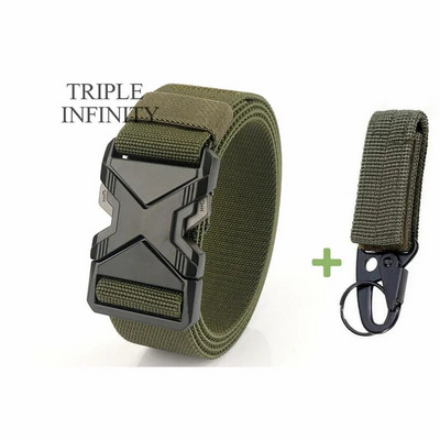 Uus kiirkinnitusega metallist ühendatav pandlaga taktikaline vöö hingav elastne sõjaväerihm meestele stretšpüksid vöörihm jaht