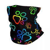Bright Paws Bandana Neck Cover Printed Krāsains Burvju Šalle Silta Sejas Maska Pārgājieni Vīriešiem Sievietēm Pieaugušajiem Vēja necaurlaidīgs
