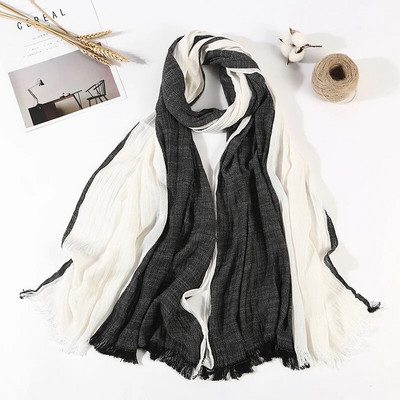 Άνοιξη Καλοκαίρι Βαμβακερό μείγμα ντεγκραντέ Κασκόλ Hijab Casual ανδρικά κασκόλ τσαλακωμένο παγκόσμιο κασκόλ Unisex Ανδρικά Γυναικεία σάλι Ombre