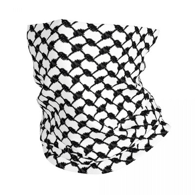Must valge Keffiyeh Bandana Kaelusega kedraprint Shemagh Balaclavas Näosall Peakate ratsutamine Unisex täiskasvanutele hingav