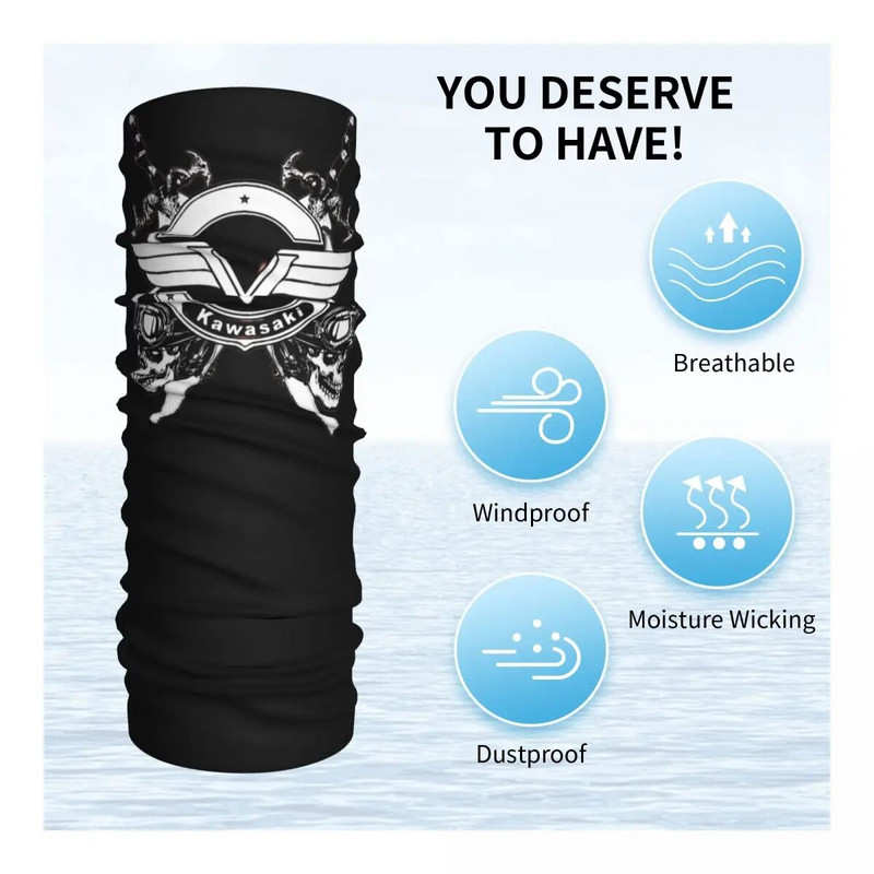 Vulcan Motocikls VN Logo Bandana Kakla getras Kawasaki-Vulcan Aksesuāri Maska Šalle Galvas saite Jāšana vīriešiem Sievietes Pieaugušajiem