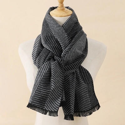 2023 Μόδα 180*30 εκ. Κασκόλ Αντρικό Φθινοπωρινό Χειμώνας Χοντρό ζεστό πολυεστέρα επαγγελματικό μακρυά περιτυλίγματα για αγόρι κλασικό σάλι