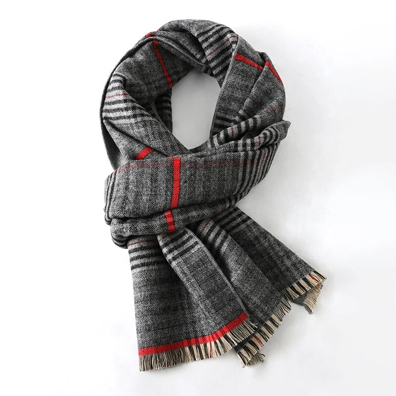 2023 Μόδα 180*30 εκ. Κασκόλ Αντρικό Φθινοπωρινό Χειμώνας Χοντρό ζεστό πολυεστέρα επαγγελματικό μακρυά περιτυλίγματα για αγόρι κλασικό σάλι