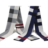 Νέο σχέδιο 2023 Χειμώνας Ζεστό Κασκόλ για Άντρες Αγόρια Μόδα Κασμίρ Μεταξωτό Κασκόλ Καρό Ναυτικό Μαύρο Κασκόλ Μακρύ Σάλι Σιγαστήρα Χονδρική