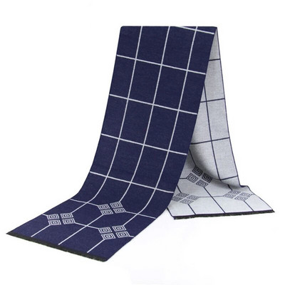 Νέο σχέδιο 2023 Χειμώνας Ζεστό Κασκόλ για Άντρες Αγόρια Μόδα Κασμίρ Μεταξωτό Κασκόλ Καρό Ναυτικό Μαύρο Κασκόλ Μακρύ Σάλι Σιγαστήρα Χονδρική