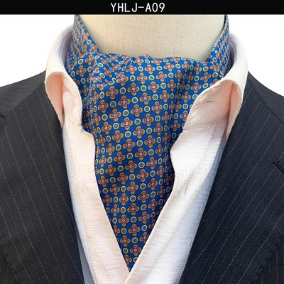 VEEKTIE Brand Old Fashion Ascot Cravată pentru bărbați Formal Business Esarfă de mătase Paisley Floral Verde Jacquard Multicolor Moale Batic de gât