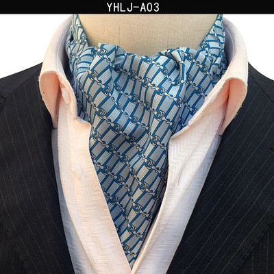 VEEKTIE Brand Old Fashion Ascot Cravată pentru bărbați Formal Business Esarfă de mătase Paisley Floral Verde Jacquard Multicolor Moale Batic de gât
