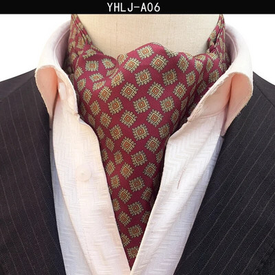 VEEKTIE Brand Old Fashion Ascot Cravată pentru bărbați Formal Business Esarfă de mătase Paisley Floral Verde Jacquard Multicolor Moale Batic de gât
