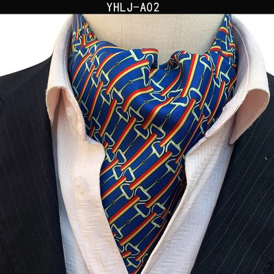 VEEKTIE Brand Old Fashion Ascot Cravată pentru bărbați Formal Business Esarfă de mătase Paisley Floral Verde Jacquard Multicolor Moale Batic de gât
