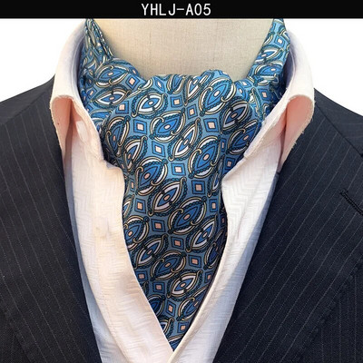 VEEKTIE Brand Old Fashion Ascot Cravată pentru bărbați Formal Business Esarfă de mătase Paisley Floral Verde Jacquard Multicolor Moale Batic de gât