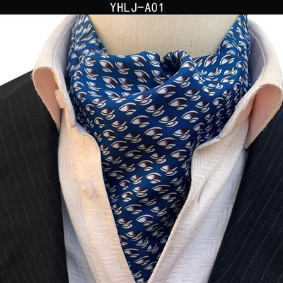VEEKTIE Brand Old Fashion Ascot Cravată pentru bărbați Formal Business Esarfă de mătase Paisley Floral Verde Jacquard Multicolor Moale Batic de gât